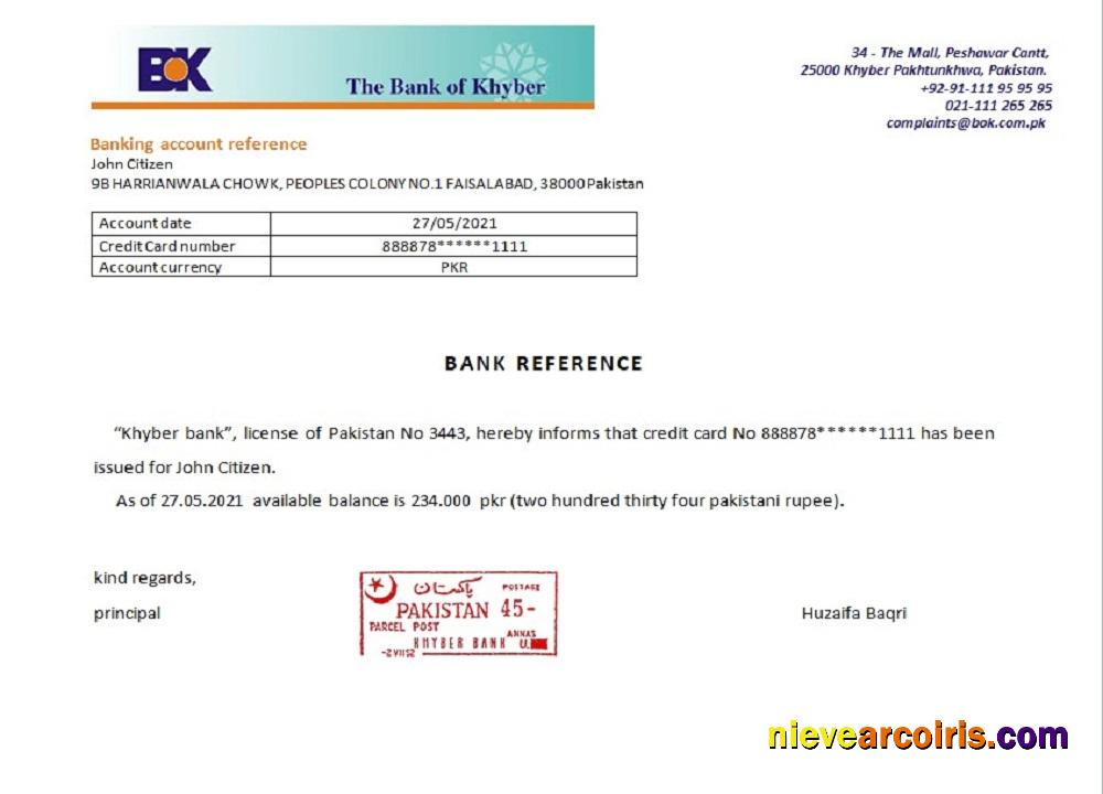 Pakistan Khyber bank reference
